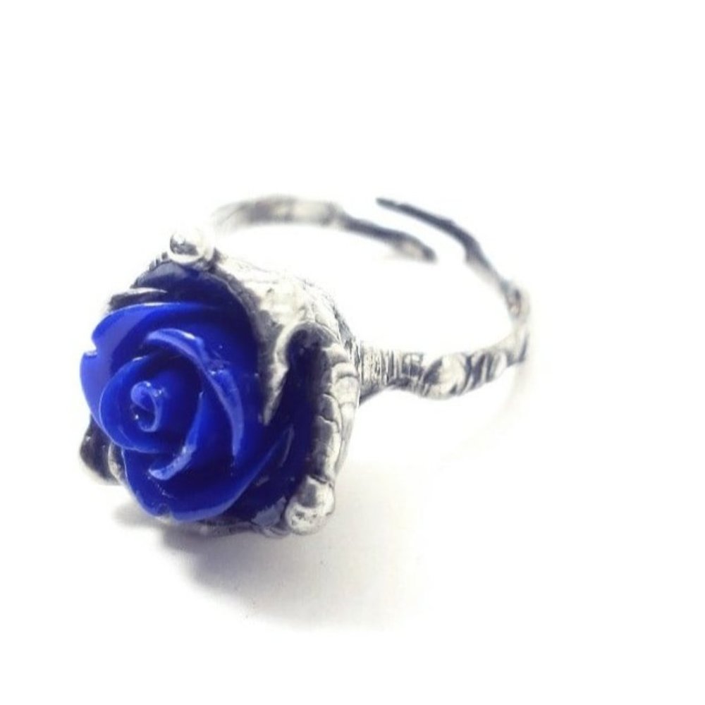 Blue rose ring - Picture 2 of 12